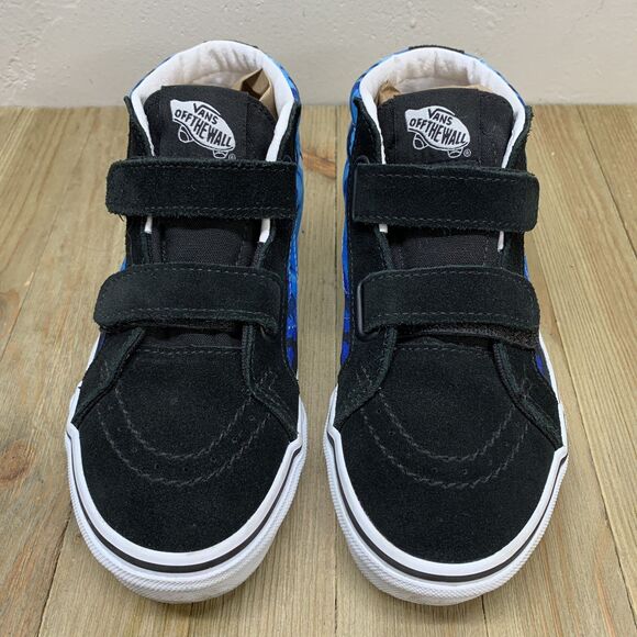 VANS® Kids US Size 2.5 Sk8-Mid Reissue V Shark Swim Sneakers Skater Black Blue - Picture 3 of 9